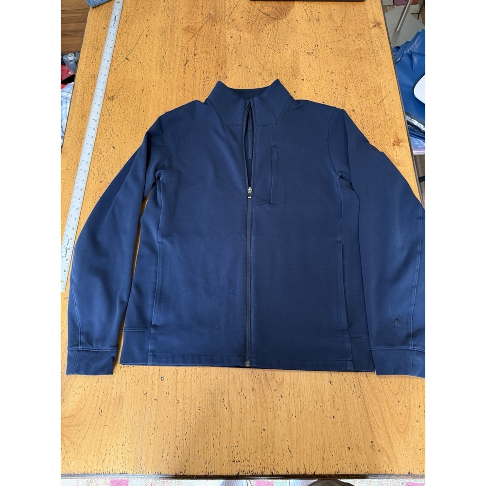 Lululemon Sojourn‎ Jacket Men's M Navy  Warpstreme Full Zip Stretch Athleisure
